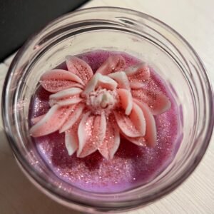 Bougie format M - Parfum Fleur de cerisier - Couleur mauve & rose