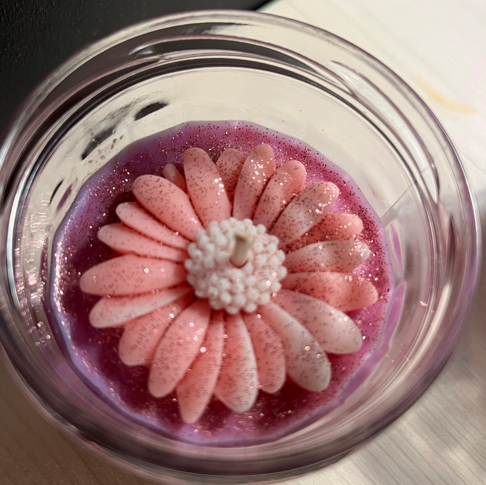 Bougie format M - Parfum fleur de cerisier - Couleur mauve & rose