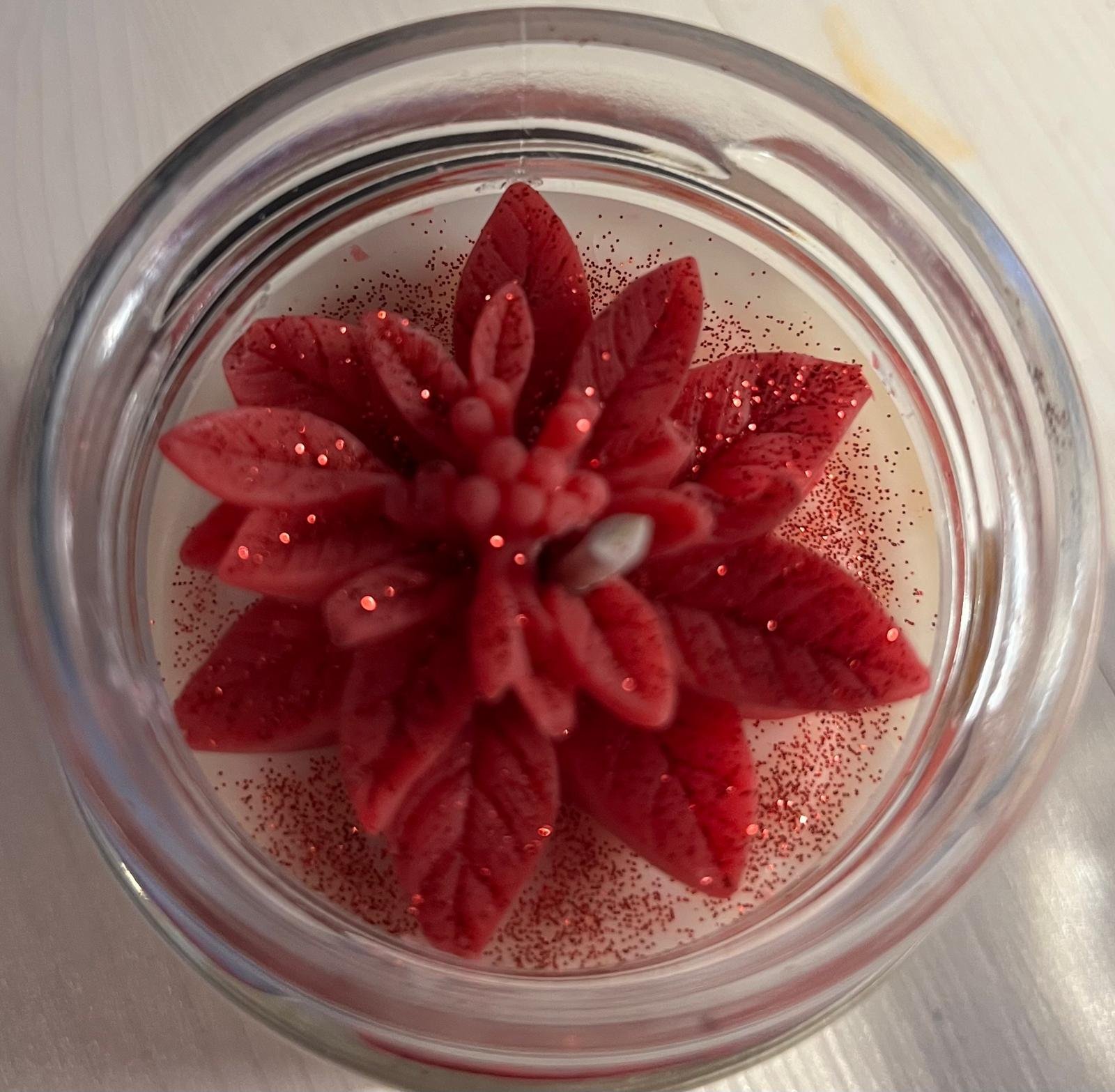 Bougie Format M - Parfum orange épicée - Couleur blanche & rouge