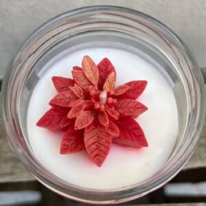 Bougie format L - Parfum délice interdit (dominante poire) - Couleur blanche & rouge