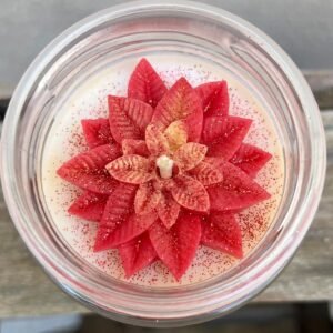 Bougie format M - Parfum délice interdit (dominante poire) - Couleur blanche & rouge