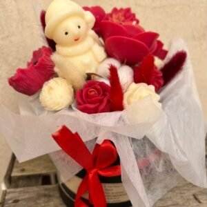 Bouquet fondants et mini bougies - Parfum nougat blanc