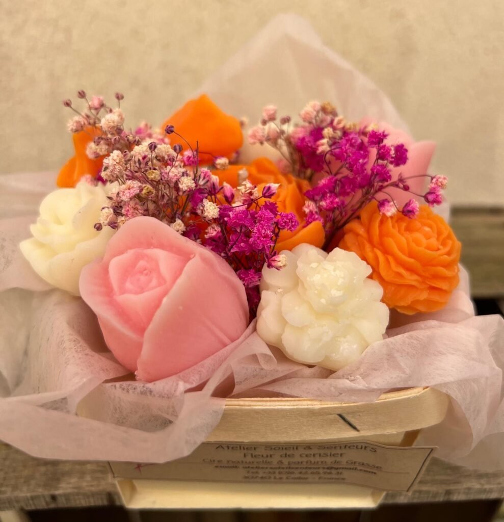 Bouquet fondants et mini bougies - Parfum fleur de cerisier