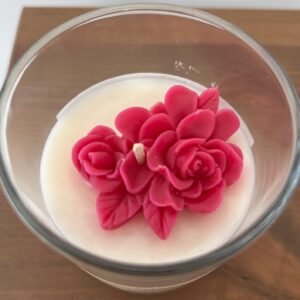 Bougie M contenant verre transparent avec couvercle en bois