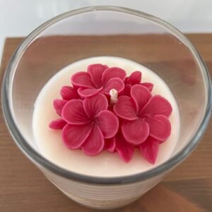 Bougie M contenant verre transparent avec couvercle en bois