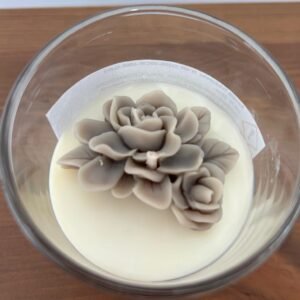 Bougie M contenant verre transparent avec couvercle en bois