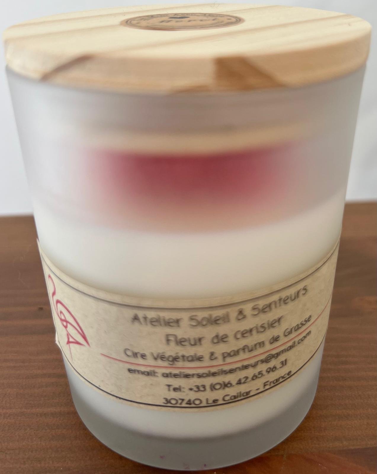 Bougie M contenant verre dépoli avec couvercle en bois – Image 3