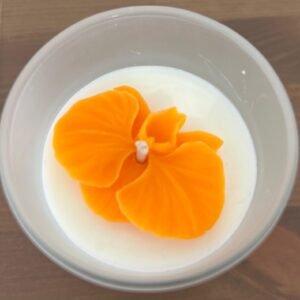 Bougie M contenant verre dépoli avec couvercle en bois