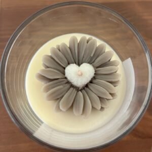 Bougie M contenant verre transparent avec couvercle en bois