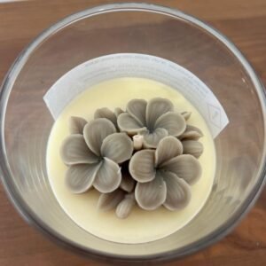 Bougie M contenant verre transparent avec couvercle en bois