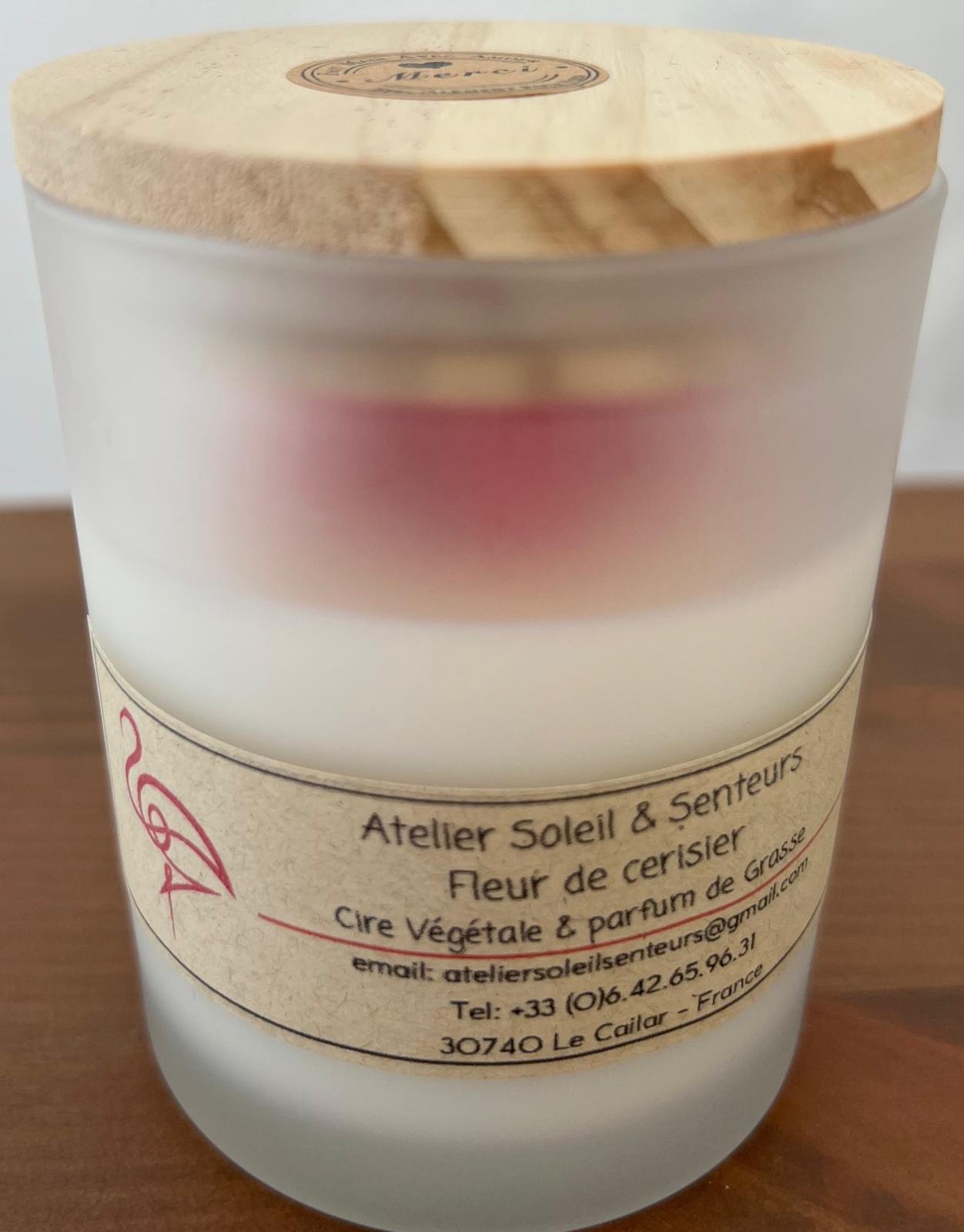 Bougie M contenant verre dépoli avec couvercle en bois – Image 3